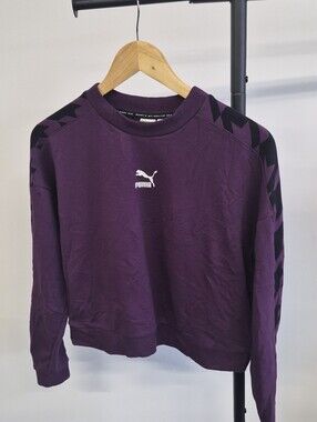 Puma Deep Purple Pullover with Black Chevron Accents